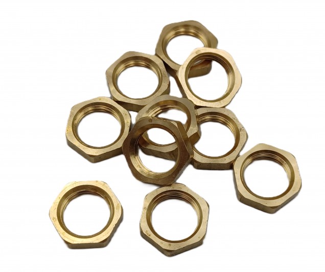 M10 BRASS HEXAGON NUTS 10MM METRIC THREAD 3MM DEPTH