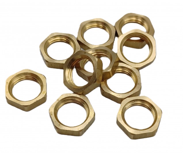 M10 BRASS HEXAGON NUTS 10MM METRIC THREAD 3MM DEPTH