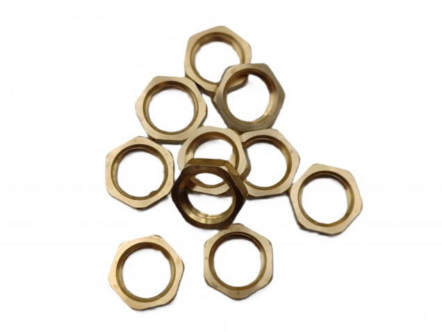 M10 BRASS HEXAGON NUTS 10MM METRIC THREAD 3MM DEPTH