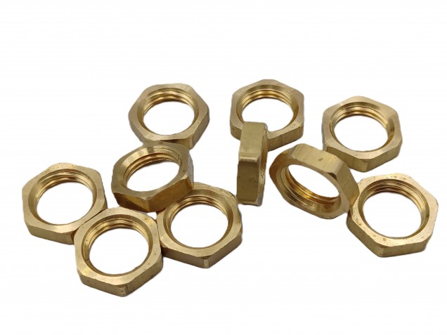 M10 BRASS HEXAGON NUTS 10MM METRIC THREAD 3MM DEPTH