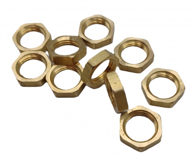 M10 BRASS HEXAGON NUTS 10MM METRIC THREAD 3MM DEPTH