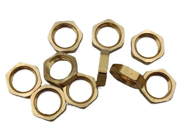M10 BRASS HEXAGON NUTS 10MM METRIC THREAD 3MM DEPTH