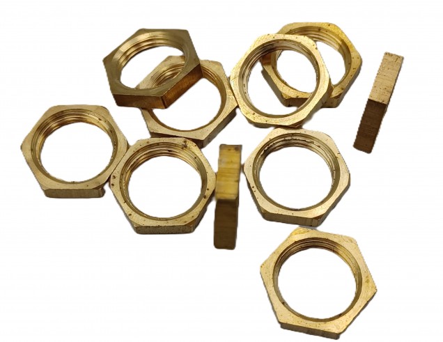 M13 Brass Hexagon Nuts 13mm Metric Thread