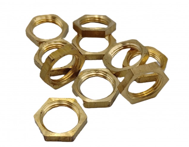 M13 Brass Hexagon Nuts 13mm Metric Thread