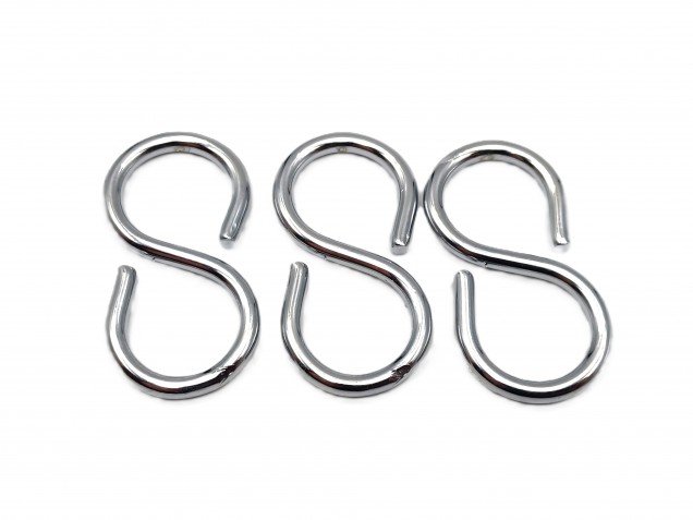 Chrome S Hook  Closed Type 10kgs Max Load 3 pack