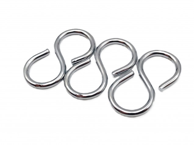 Chrome S Hook  Closed Type 10kgs Max Load 3 pack