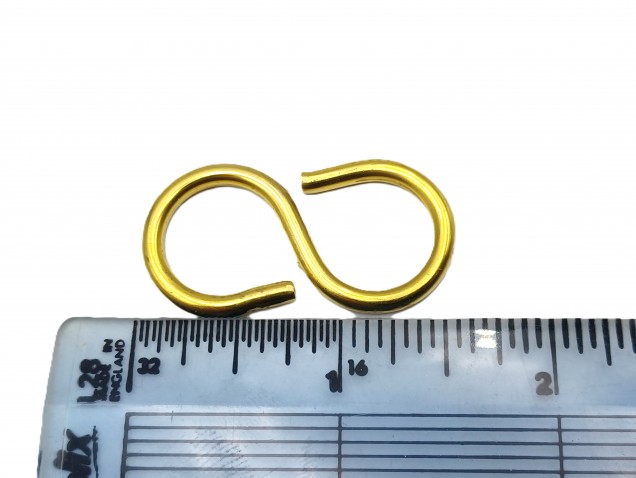 chandelier hook closed S hook in BRASS 10kgs max load 3 pack