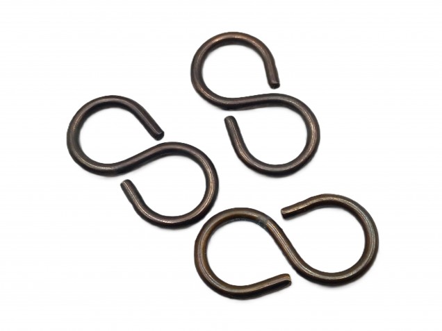 chandelier closed S hook AGED BRASS 10kgs max load 3 pack