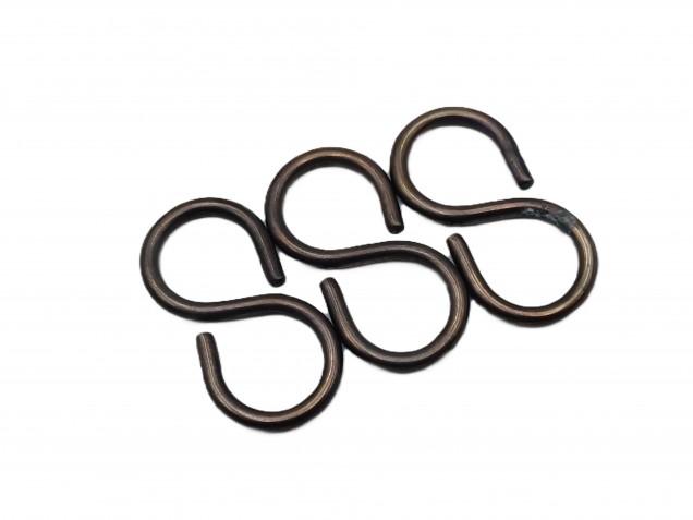 chandelier closed S hook AGED BRASS 10kgs max load 3 pack