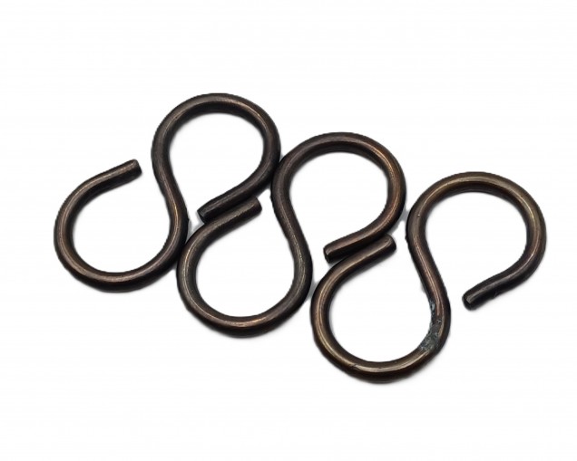 chandelier closed S hook AGED BRASS 10kgs max load 3 pack