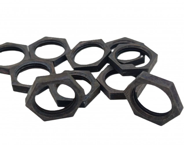 Antique Brass M13 hex nuts 1mm fine Pitch Thread