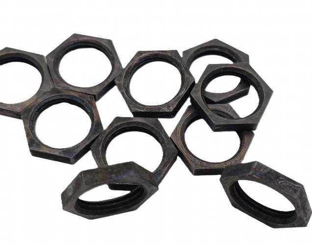 Antique Brass M13 hex nuts 1mm fine Pitch Thread