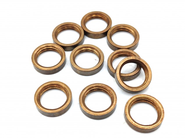 M10 solid brass ring nuts in antique brass