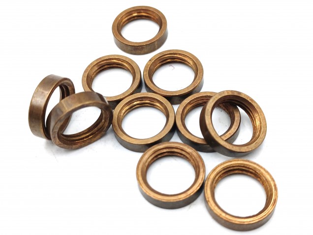 M10 solid brass ring nuts in antique brass