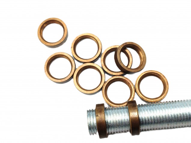 M10 solid brass ring nuts in antique brass