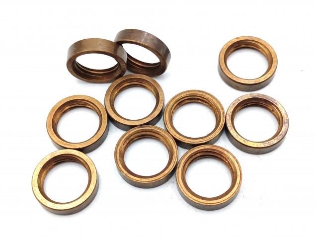 M10 solid brass ring nuts in antique brass