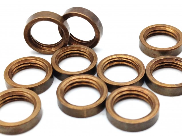 M10 solid brass ring nuts in antique brass