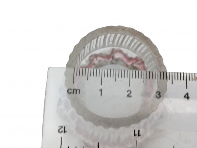 Venetian Chandelier glass candle cup with red rim 65mm width