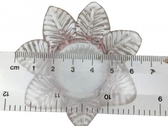 Venetian Chandelier glass candle cup with red rim 65mm width