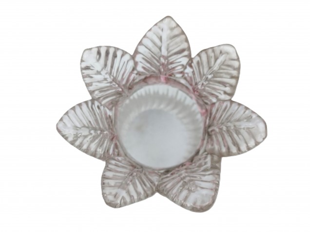 Venetian Chandelier glass candle cup with red rim 65mm width