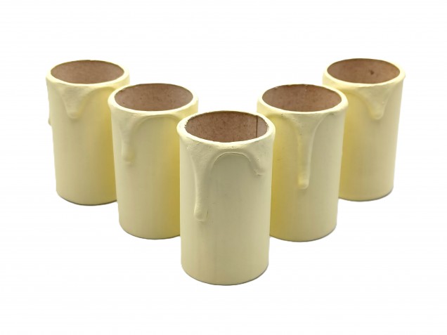 Candle Tubes Cream Drip Card 60mm x 32mm pack of 5