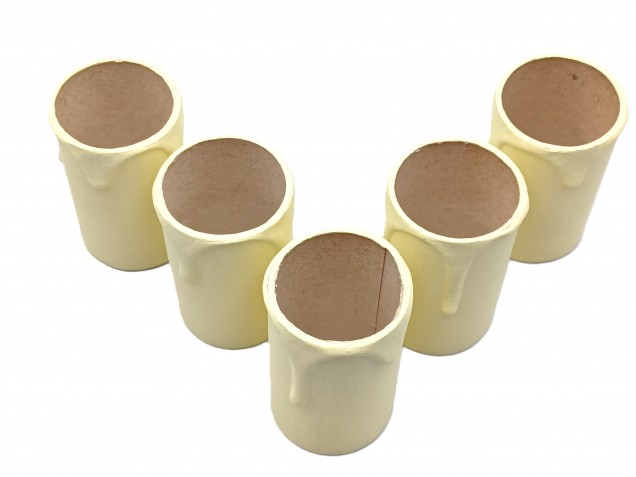 Candle Tubes Cream Drip Card 60mm x 32mm pack of 5