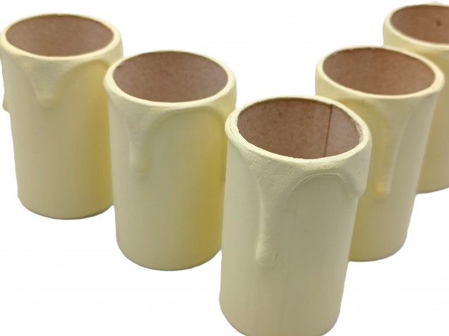 Candle Tubes Cream Drip Card 60mm x 32mm pack of 5