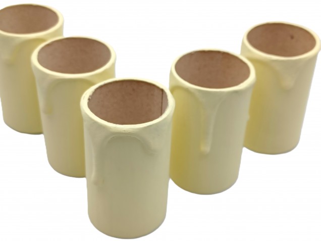 Candle Tubes Cream Drip Card 60mm x 32mm pack of 5