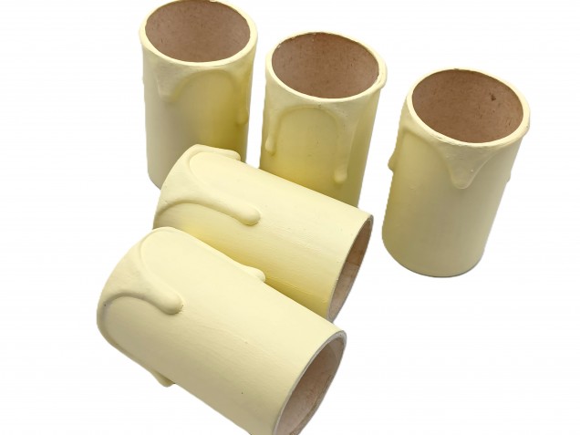 Candle Tubes Cream Drip Card 60mm x 32mm pack of 5