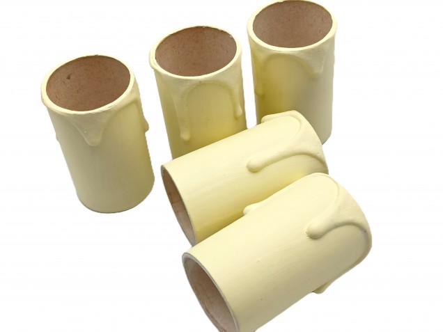 Candle Tubes Cream Drip Card 60mm x 32mm pack of 5