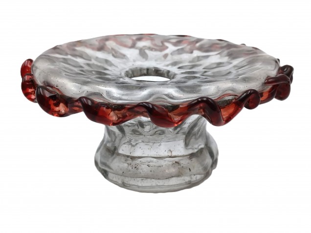 Murano Chandelier Glass Stem Spacer clear and red 120mm Width 