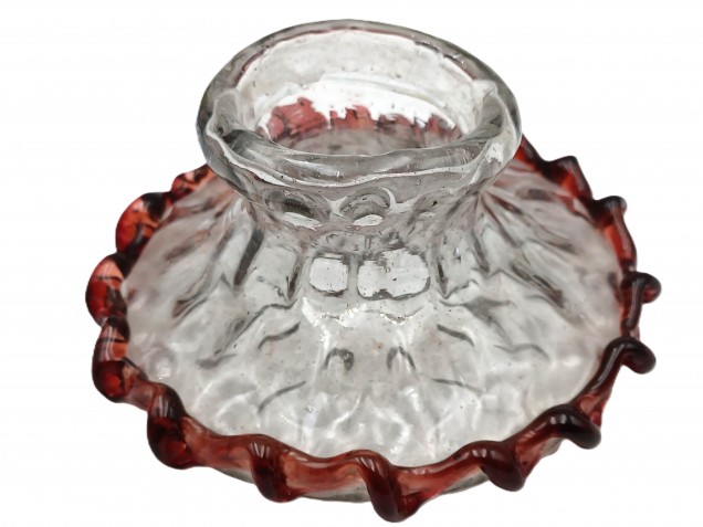 Murano Chandelier Glass Stem Spacer clear and red 120mm Width 