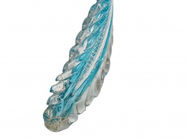 Large Chandelier Murano glass Leaf blue and clear