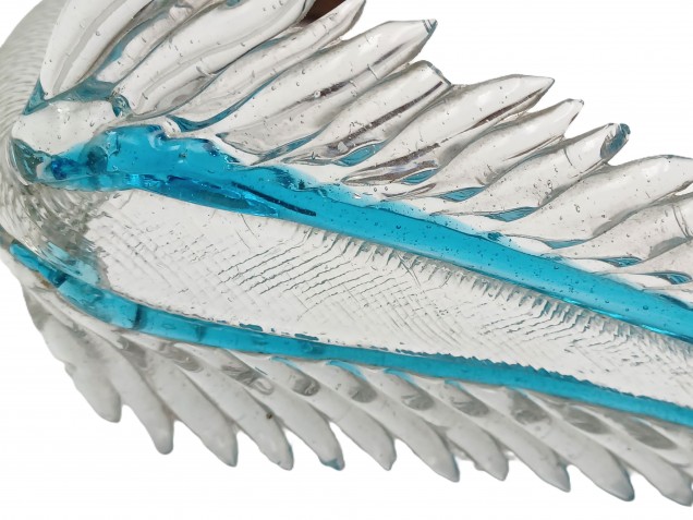 Large Chandelier Murano glass Leaf blue and clear