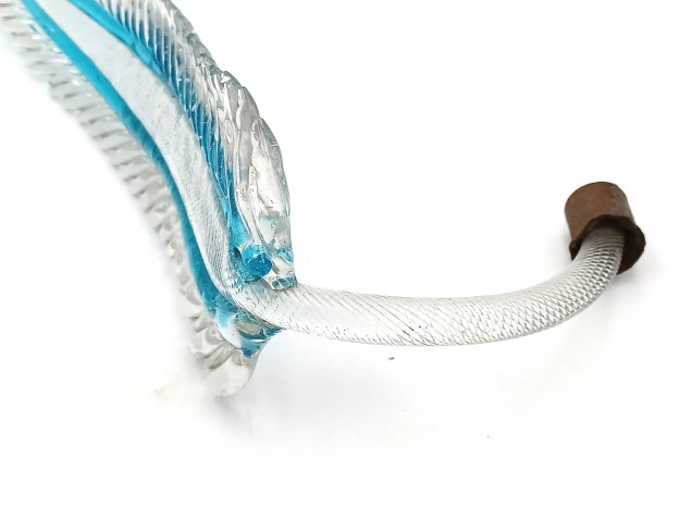 Large Chandelier Murano glass Leaf blue and clear