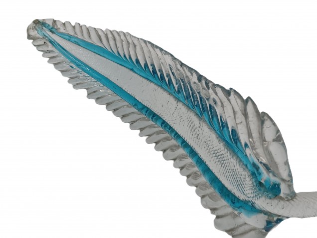 Large Chandelier Murano glass Leaf blue and clear