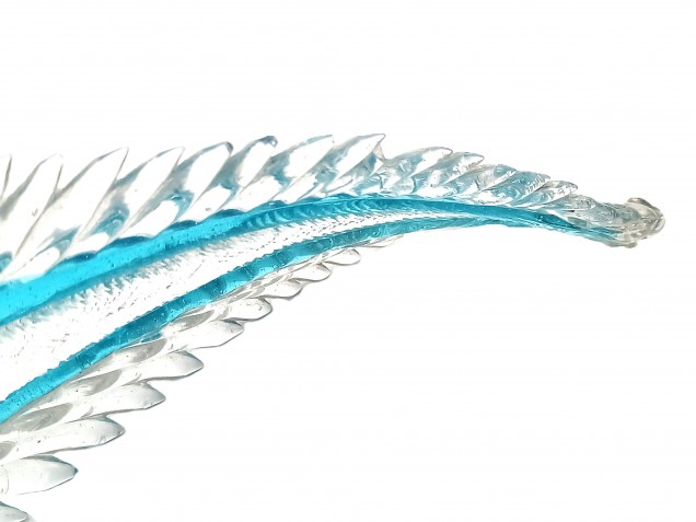 Large Chandelier Murano glass Leaf blue and clear