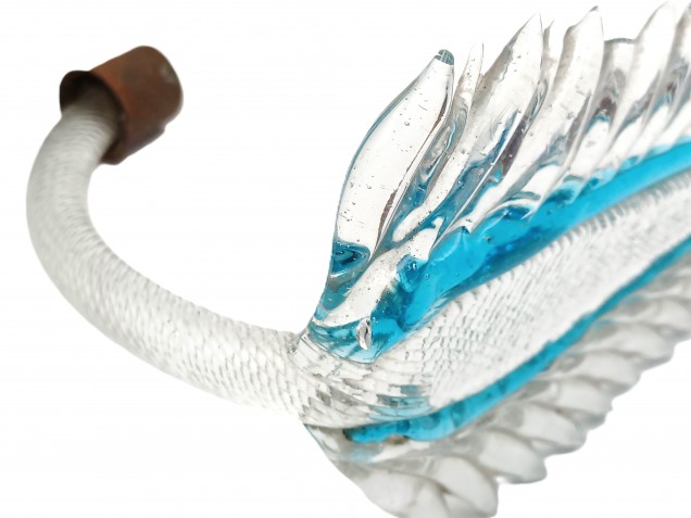 Large Chandelier Murano glass Leaf blue and clear