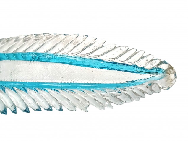 Large Chandelier Murano glass Leaf blue and clear