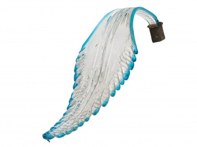 Chandelier Murano glass Leaf blue and clear