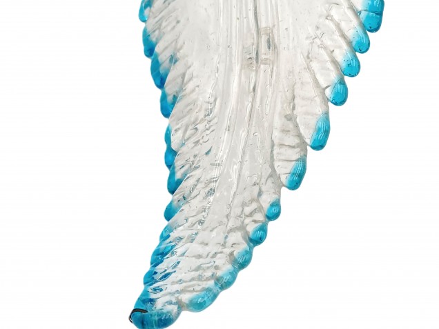 Chandelier Murano glass Leaf blue and clear