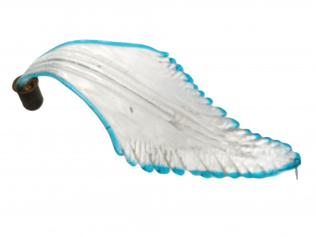 Chandelier Murano glass Leaf blue and clear