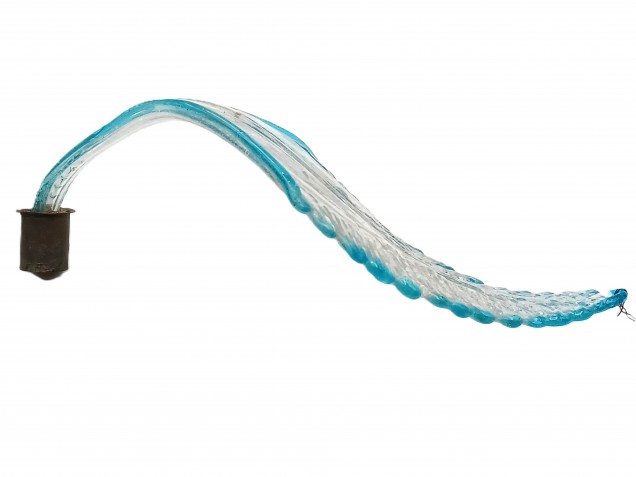 Chandelier Murano glass Leaf blue and clear