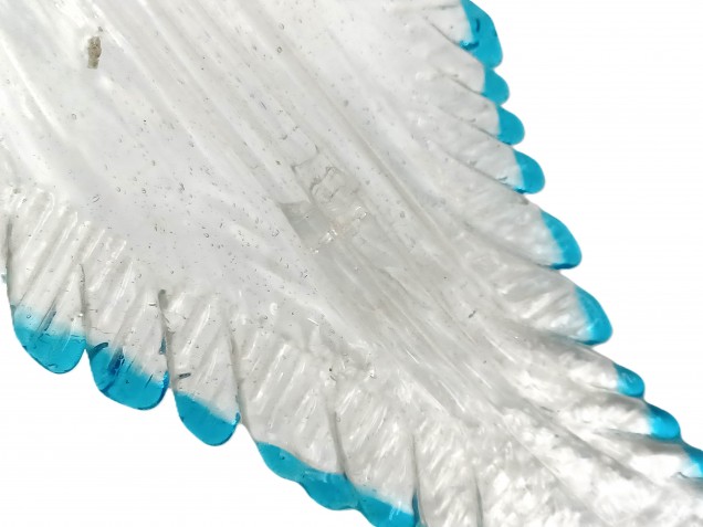 Chandelier Murano glass Leaf blue and clear