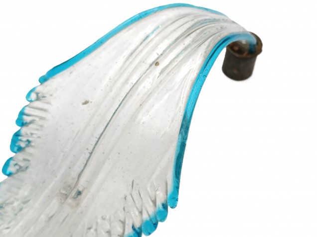 Chandelier Murano glass Leaf blue and clear