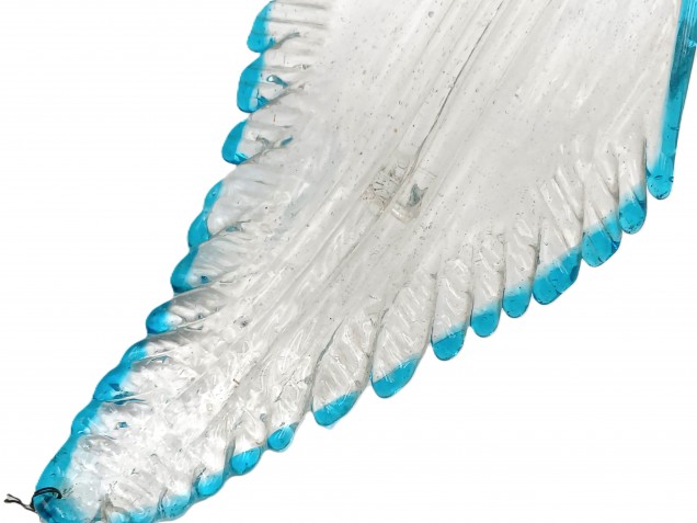 Chandelier Murano glass Leaf blue and clear