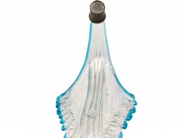 Chandelier Murano glass Leaf blue and clear