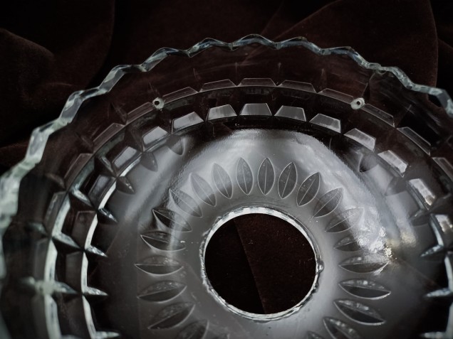 Antique Chandelier cut glass drip pan