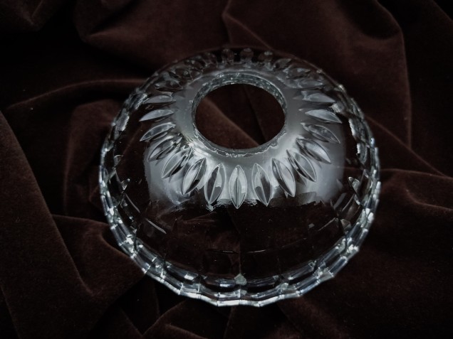 Antique Chandelier cut glass drip pan