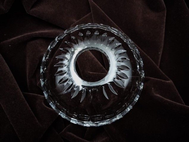 Antique Chandelier cut glass drip pan